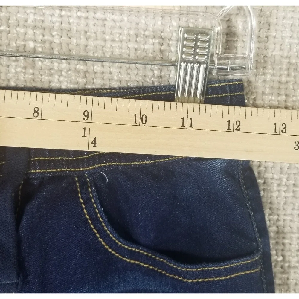 Guess Los Angeles Roll Cuff Jean Shorts Youth 12 Blue Denim‎ Zip Tie Waist EUC